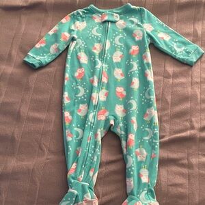 Carter's Teal Owl Print Kids Footie